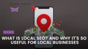 a picture of mobile with a map and a gps icon representing local seo